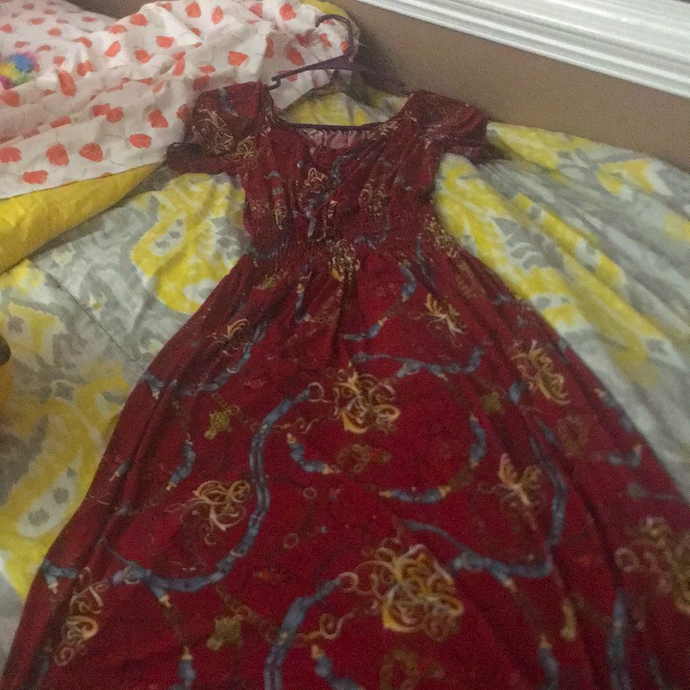 Red comfortable long dress